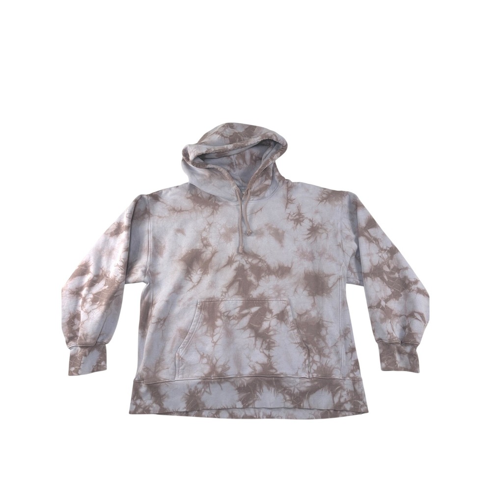 Tna‎ Aritzia Tie Dye Hoodie Purple Brown Oversized Fleece Sweatshirt Size 3